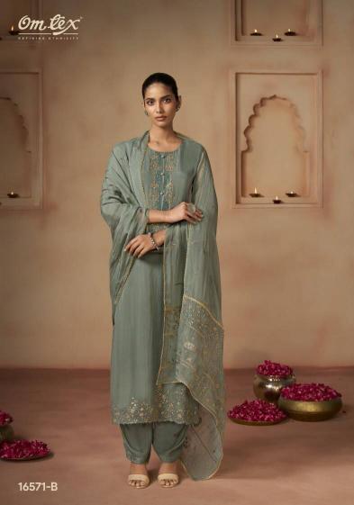 Omtex niyaz wholesale crepe dress material